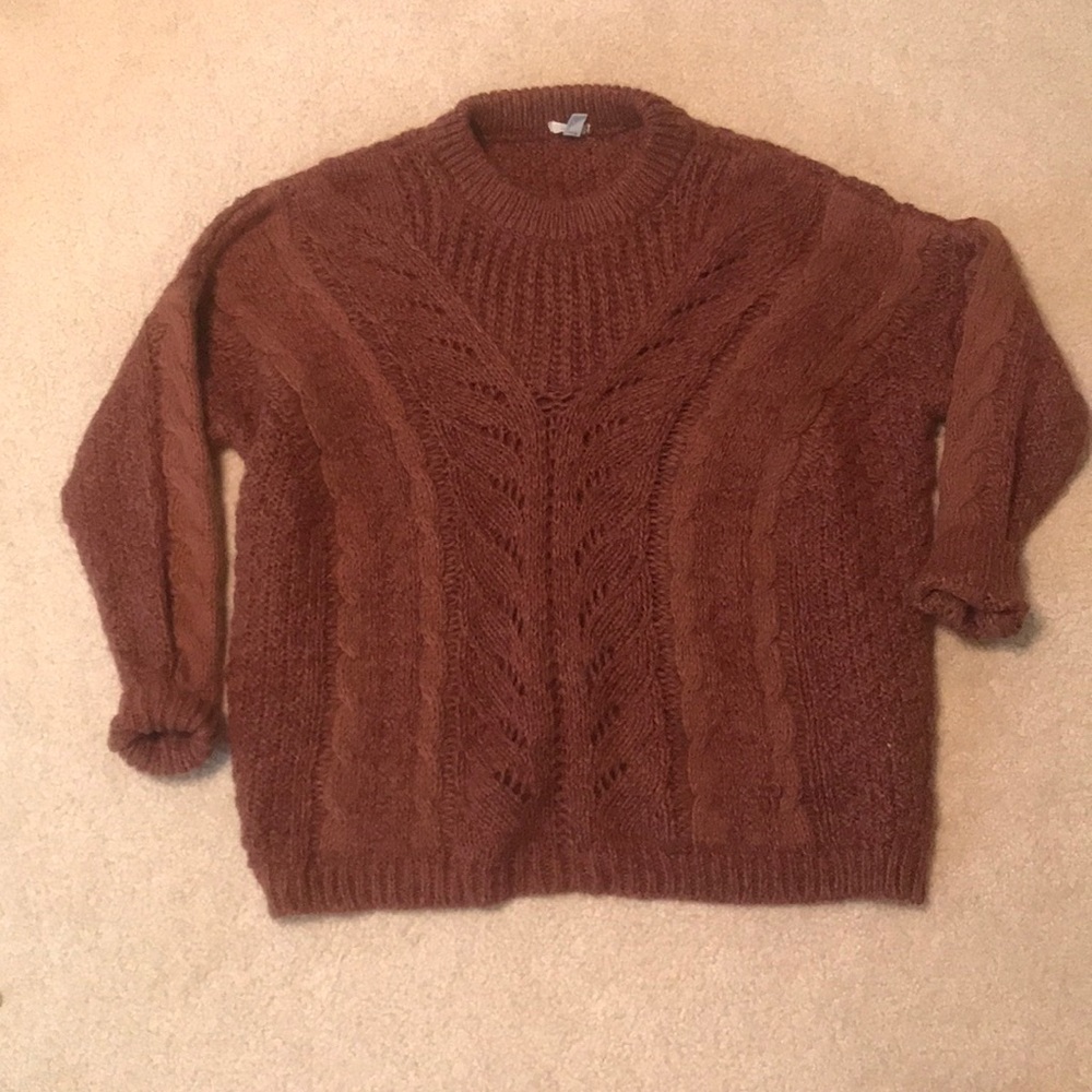 Burgundy knit sweater
